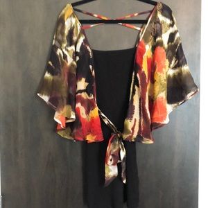 Bebe sheer sleeve shirt